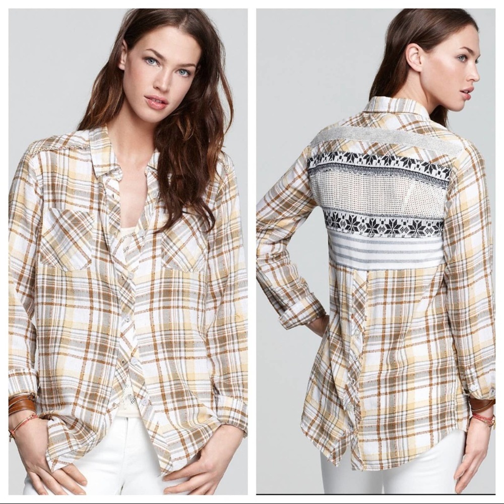 Free People We The Free Park Ranger Plaid Top XS - Picture 14 of 15